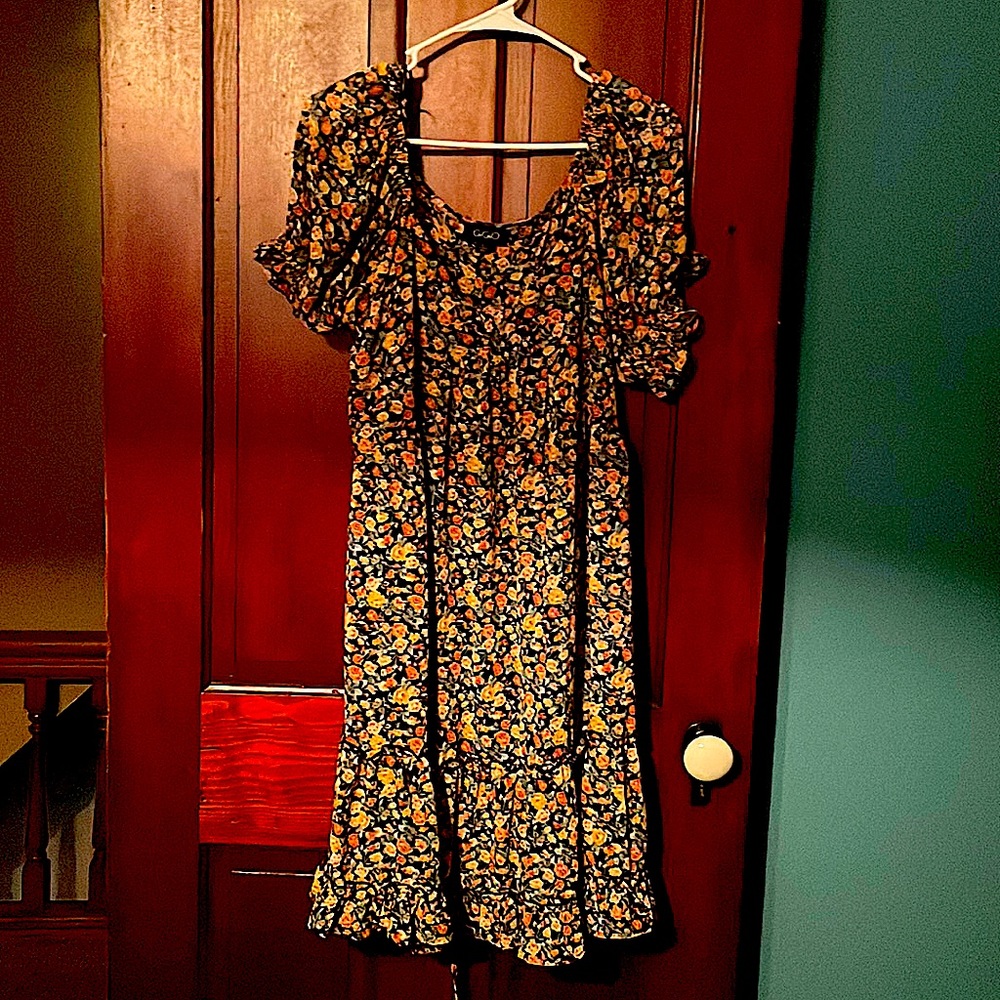 Flower print summer dress